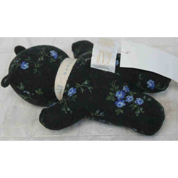 VTG 1998 Baby Gap Kids Blue Rattle Bear Plush Flowers Floral Calico NEW with Tag - Picture 5 of 7